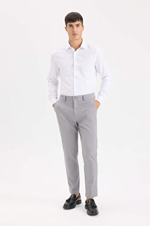 DeFacto Tailored Fit Normal Kesim Düz Paça Her Yöne Esneyen Yazlık Kumaş Pantolon C7508AX25SPGR370
