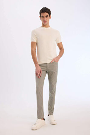 Yazlık Chino Kanvas Pantolon Slim Fit Dar Kesim Cepli Dar Paça