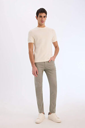 Yazlık Chino Kanvas Pantolon Slim Fit Dar Kesim Cepli Dar Paça