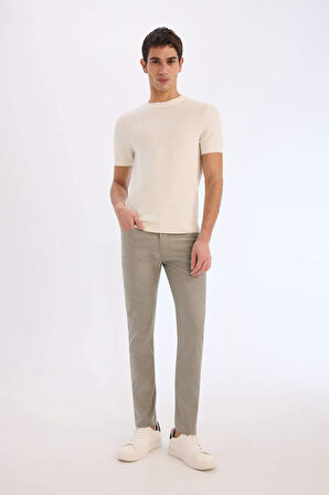 Yazlık Chino Kanvas Pantolon Slim Fit Dar Kesim Cepli Dar Paça