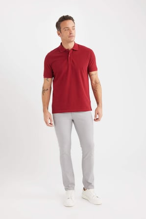 DeFacto Yazlık Chino Kanvas Dokulu Pantolon Slim Fit Dar Kesim Cepli Dar Paça T1055AZ25SPGR169