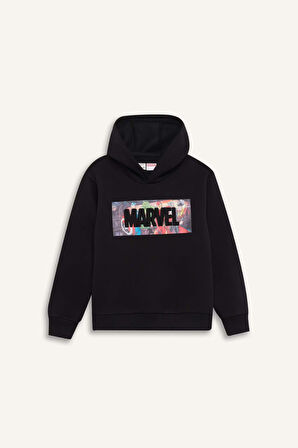 DeFacto Erkek Çocuk Marvel Avengers Kapüşonlu Kalın Sweatshirt D6736A824WNBK81