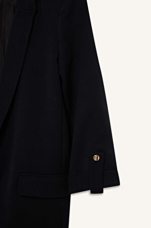 Regular Fit Ceket Yaka Basic Blazer Ceket