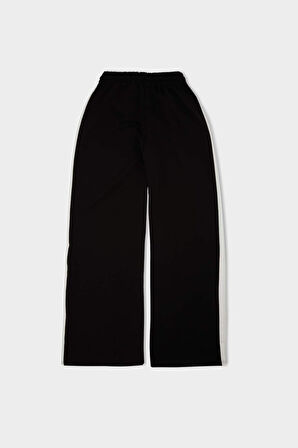 DeFacto Coool Wide Leg Geniş Bol Paça Eşofman Altı Geniş Paça Beli Lastikli Bağcıklı Şeritli D4764AX24AUBK81