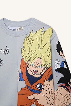 DeFacto Erkek Çocuk Dragon Ball New Bisiklet Yaka Sırt Baskılı Kalın Sweatshirt D6814A824WNGR297