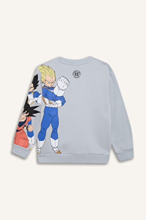 DeFacto Erkek Çocuk Dragon Ball New Bisiklet Yaka Sırt Baskılı Kalın Sweatshirt D6814A824WNGR297