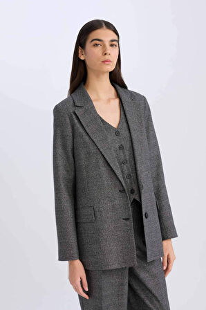 DeFacto Oversize Geniş Kalıp Düğmeli Blazer Ceket W2206AZ24AUAR63
