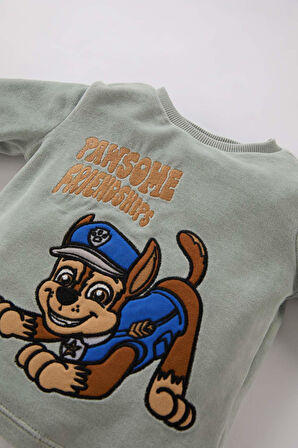 Erkek Bebek Paw Patrol Pijama Takımı Uzun Kollu Velur Üst Beli Lastikli Alt