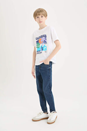 DeFacto Erkek Çocuk Slim Fit Dar Kesim Düz Paça Basic Düz Jean Pantolon D6649A825SMNM28