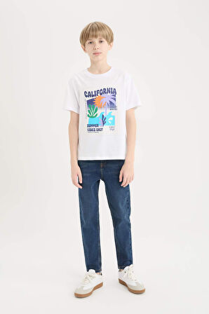 DeFacto Erkek Çocuk Slim Fit Dar Kesim Düz Paça Basic Düz Jean Pantolon D6649A825SMNM28