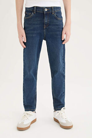 DeFacto Erkek Çocuk Slim Fit Dar Kesim Düz Paça Basic Düz Jean Pantolon D6649A825SMNM28
