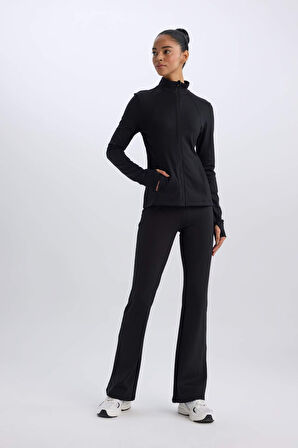 DeFactoFit Flare Fit İspanyol Paça Standart Boy Sporcu İnce Pantolon D7197AX25SPBK81