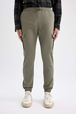 DeFacto Jogger Taktik Pantolon Kargo Cepli Beli Bağcıklı Lastikli Paça D1044AX24AUGN457