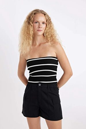 DeFacto Regular Fit Normal Bel Kısa Paça Poplin Şort A3689AX24HSBK27