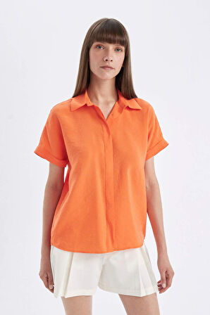 DeFacto Oversize Fit Kısa Kollu Gömlek D3068AX24SMOG191