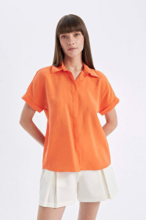 DeFacto Oversize Fit Kısa Kollu Gömlek D3068AX24SMOG191