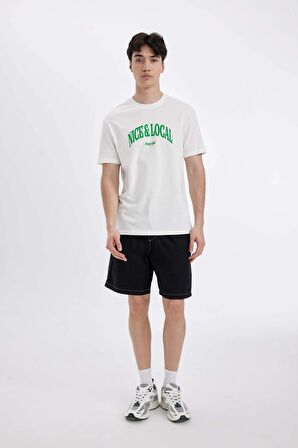 DeFacto Regular Fit Bisiklet Yaka Baskılı Kısa Kollu Tişört D4765AX24SMER105