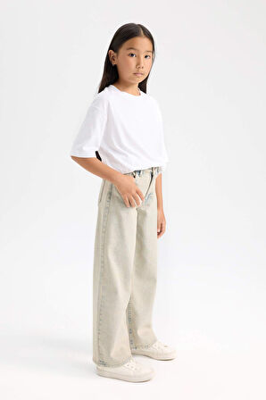 DeFacto Kız Çocuk Wide Leg Geniş Bol Paça Cepli Pantolon D3720A824WNNM39