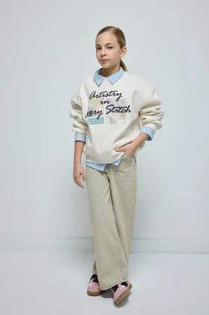DeFacto Wide Leg Geniş Bol Paça Cepli Pantolon Kız Çocuk D3720A824WNNM39