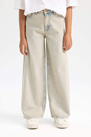 DeFacto Kız Çocuk Wide Leg Geniş Bol Paça Cepli Pantolon D3720A824WNNM39
