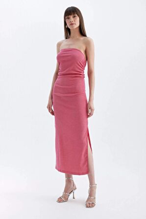 DeFacto Bodycon Straplez Bürümcük Midi Elbise D3510AX24HSPN296