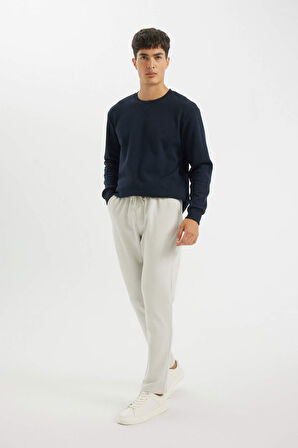DeFacto Jogger Pantolon Basic Düz Beli Bağcıklı Cepli Düz Paça C6022AX24AUGR368