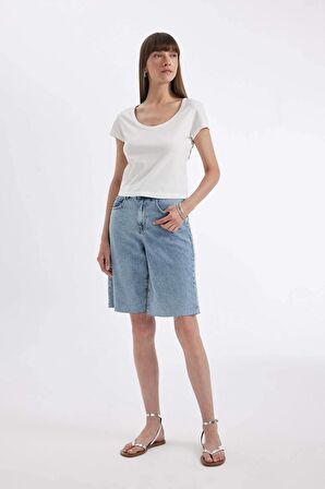 DeFacto Regular Fit Bisiklet Yaka Penye Basic Kısa Kollu Tişört D4455AX24HSER105