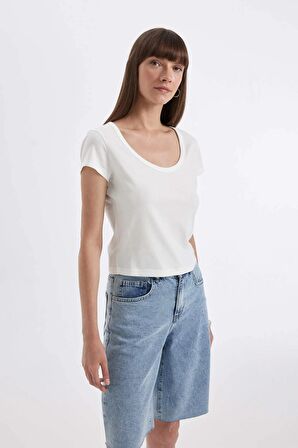 DeFacto Regular Fit Bisiklet Yaka Penye Basic Kısa Kollu Tişört D4455AX24HSER105