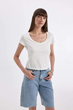 DeFacto Regular Fit Bisiklet Yaka Penye Basic Kısa Kollu Tişört D4455AX24HSER105