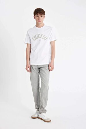 DeFacto Regular Fit Bisiklet Yaka Baskılı Kısa Kollu Tişört D4768AX24SMWT34
