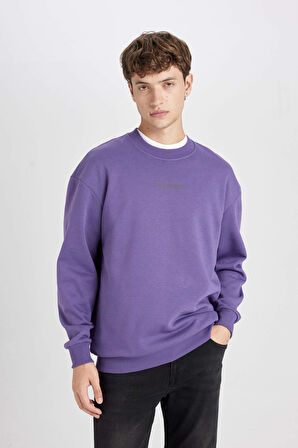 DeFacto Mor Boxy Fit Bisiklet Yaka Baskılı Sweatshirt V5306AZ24AUPR504