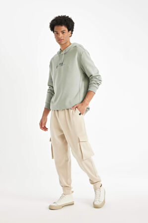 DeFacto Regular Fit Jogger Eşofman Altı Kargo Cepli Basic Düz Beli Bağcıklı Lastikli Paça Y5533AZ24AUBG702