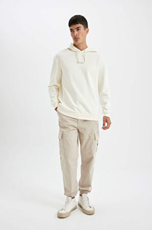 DeFacto Relax Fit Kapüşonlu Baskılı Sweatshirt Y9652AZ24AUER139