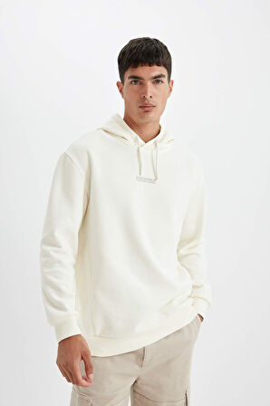 DeFacto Relax Fit Kapüşonlu Baskılı Sweatshirt Y9652AZ24AUER139