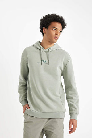 DeFacto Relax Fit Kapüşonlu Baskılı Sweatshirt Y9652AZ24AUGN1102