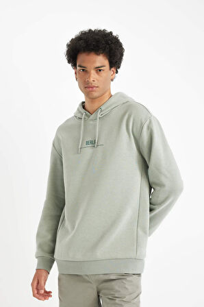 DeFacto Relax Fit Kapüşonlu Baskılı Sweatshirt Y9652AZ24AUGN1102