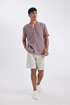 DeFacto Relax Fit Polo Yaka Basic Düz Kısa Kollu Gömlek D4541AX24SMBR92