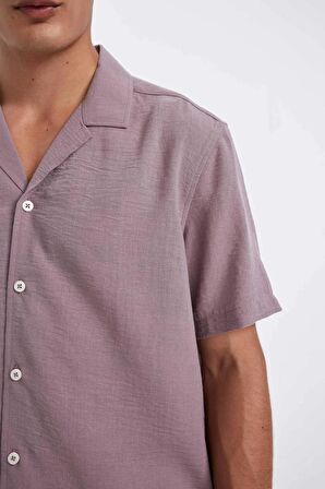 DeFacto Relax Fit Polo Yaka Basic Düz Kısa Kollu Gömlek D4541AX24SMBR92
