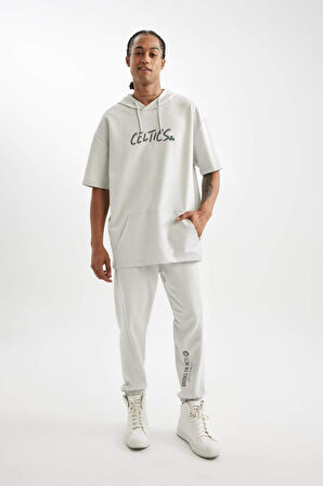 DeFactoFit Jogger Eşofman Altı NBA Brooklyn Nets Standart Fit Skuba Dalgıç Kumaş Cepli Düz Paça C8924AX24AUGR519