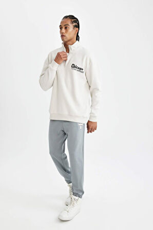 DeFactoFit Jogger Eşofman Altı NBA Chicago Bulls Standart Fit Cepli Düz Paça Skuba Dalgıç Kumaş D2571AX24AUGR445