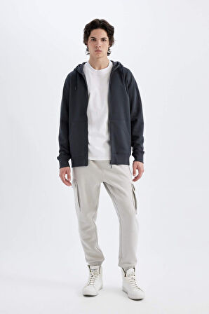 DeFacto Regular Fit Jogger Eşofman Altı Kargo Cepli Basic Düz Beli Bağcıklı Lastikli Paça Y5533AZ24AUGR184