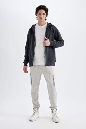 DeFacto Regular Fit Jogger Eşofman Altı Kargo Cepli Basic Düz Beli Bağcıklı Lastikli Paça Y5533AZ24AUGR184