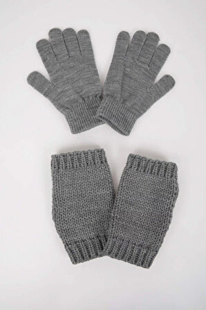 DeFacto Kadın 2'Li Örgü Eldiven R8591AZ24WNGR2
