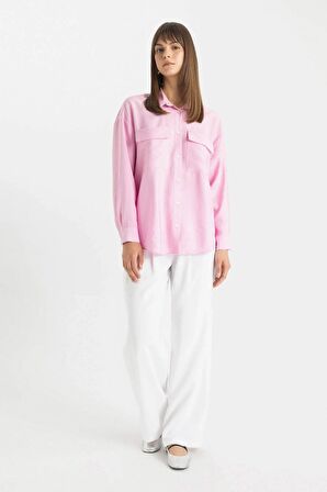 DeFacto Relax Fit Uzun Kollu Gömlek Tunik C8671AX24SMPN649
