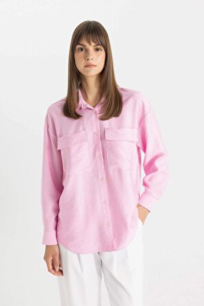 DeFacto Relax Fit Uzun Kollu Gömlek Tunik C8671AX24SMPN649