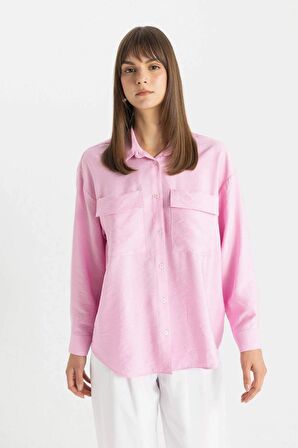 DeFacto Relax Fit Uzun Kollu Gömlek Tunik C8671AX24SMPN649