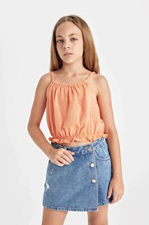 DeFacto Kız Çocuk Askılı Bluz C4466A824SMOG307