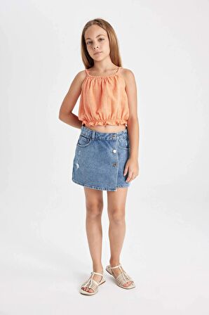 DeFacto Kız Çocuk Askılı Bluz C4466A824SMOG307