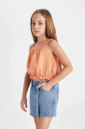 DeFacto Kız Çocuk Askılı Bluz C4466A824SMOG307