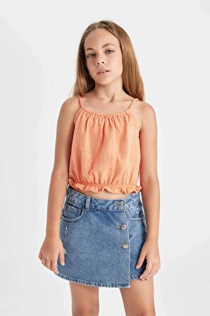 DeFacto Kız Çocuk Askılı Bluz C4466A824SMOG307